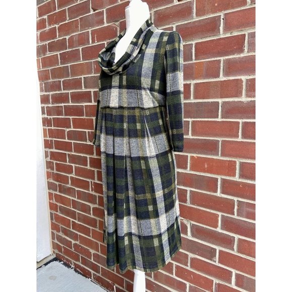 Plaid Cowl Neck Sweater Dress - Picture 2 of 5
